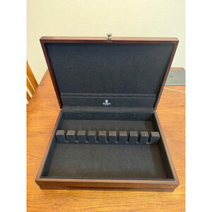 Waterford Fine Silver Gifts Utensil Case Wood Flatware Storage Box Empty